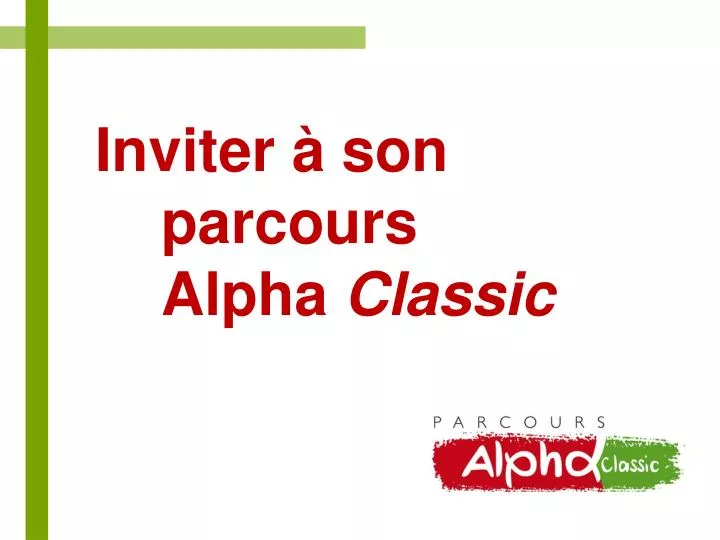 inviter son parcours alpha classic