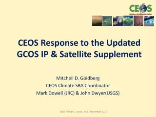 CEOS Response to the Updated GCOS IP &amp; Satellite Supplement