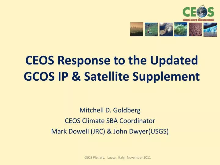 ceos response to the updated gcos ip satellite supplement