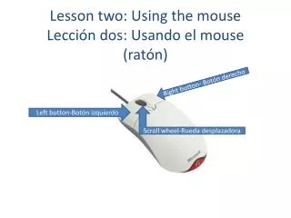Lesson two: Using the mouse Lección dos: Usando el mouse ( ratón )