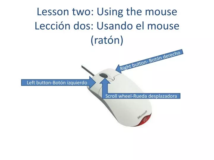 lesson two using the mouse lecci n dos usando el mouse rat n