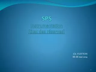 sps instrumentation etat des r serves