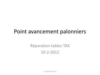 point avancement palonniers