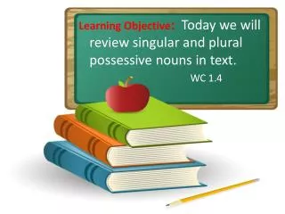 Learning Objective : Today we will review singular and plural possessive nouns in text.