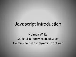 Javascript Introduction
