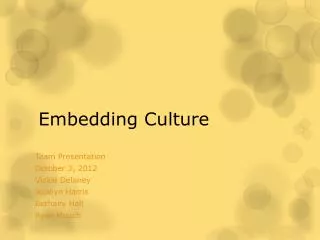 Embedding Culture