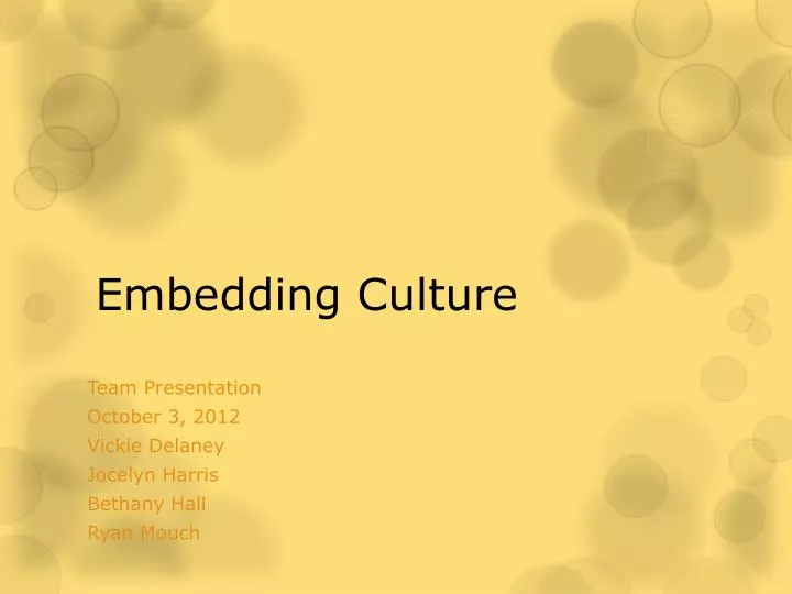 embedding culture