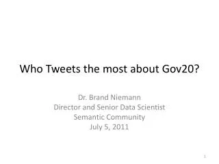 Who Tweets the most about Gov20?