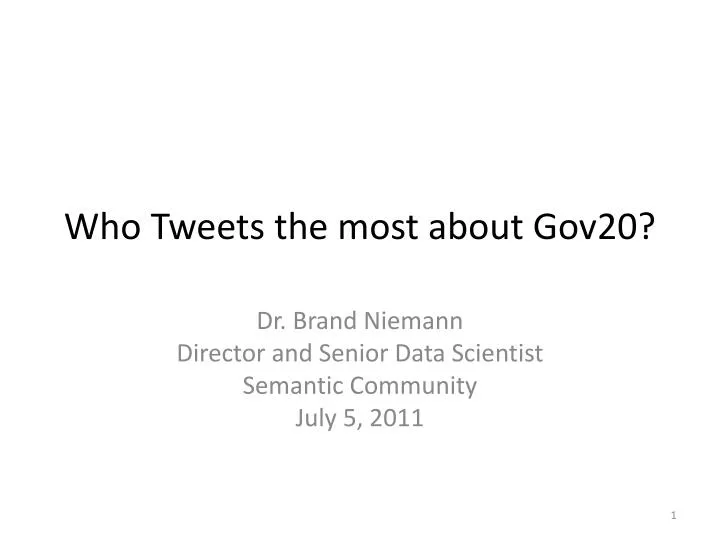 who tweets the most about gov20