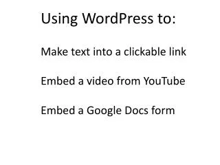 Making text into a clickable link in a WordPress blog