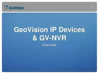 GeoVision IP Devices &amp; GV-NVR