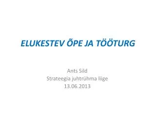 elukestev pe ja t turg