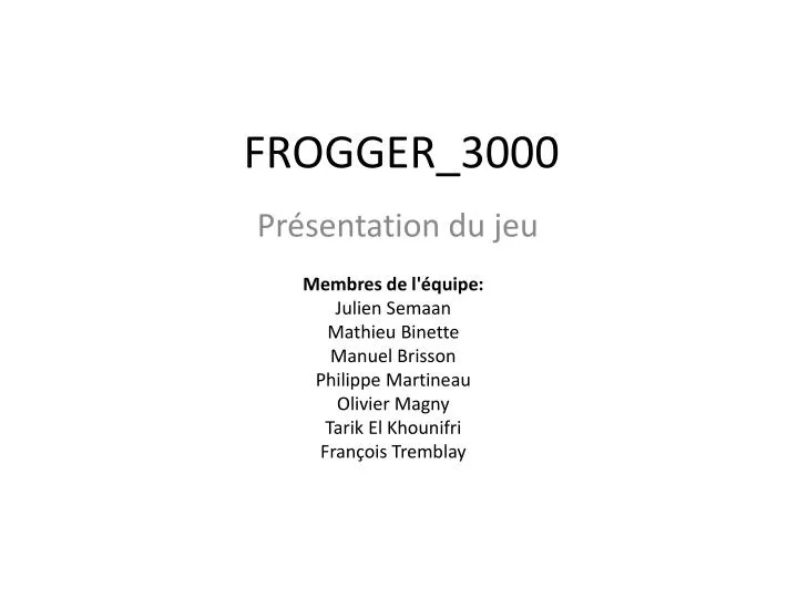 frogger 3000