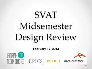SVAT Midsemester Design Review