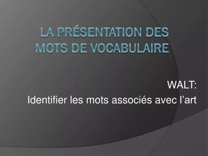 walt identifier les mots associ s avec l art