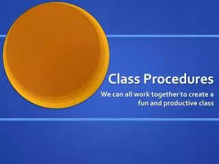 Class Procedures