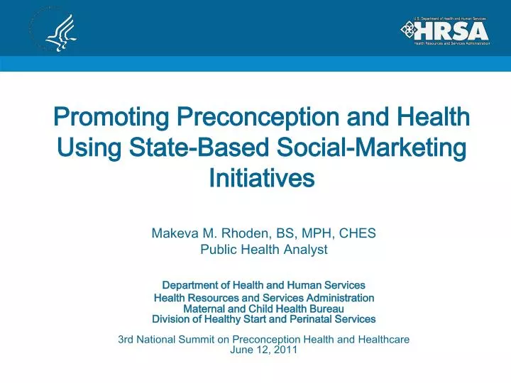 promoting preconception and health u sing state based social marketing initiatives