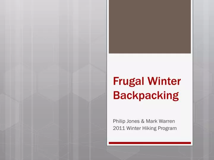 frugal winter backpacking