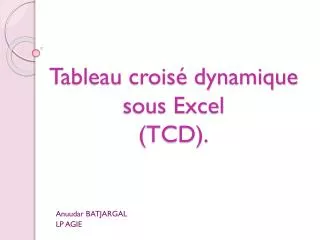 tableau crois dynamique sous excel tcd