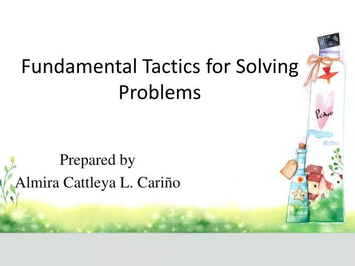 fundamental tactics for solving problems