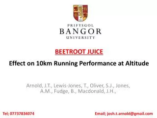 BEETROOT JUICE Effect on 10km Running Performance at Altitude