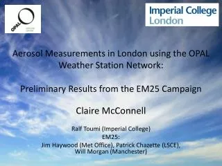 Claire McConnell Ralf Toumi (Imperial College) EM25:
