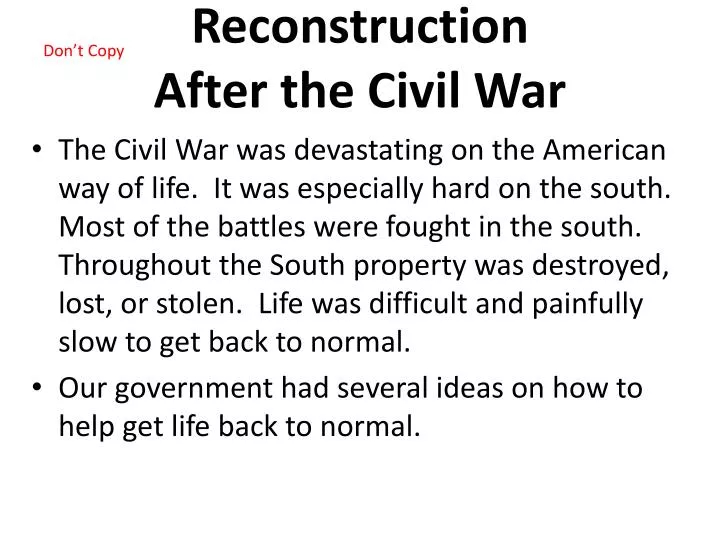 reconstruction after the civil war