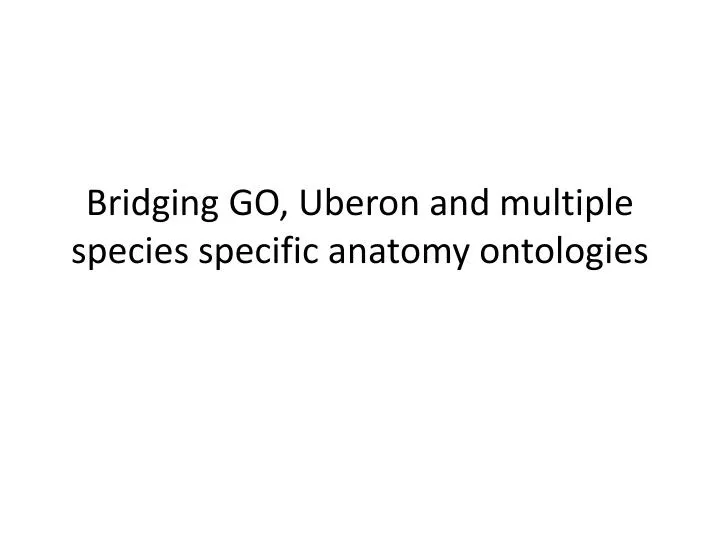 bridging go uberon and multiple species specific anatomy ontologies