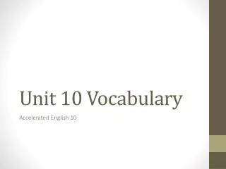 unit 10 vocabulary