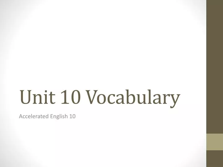 unit 10 vocabulary