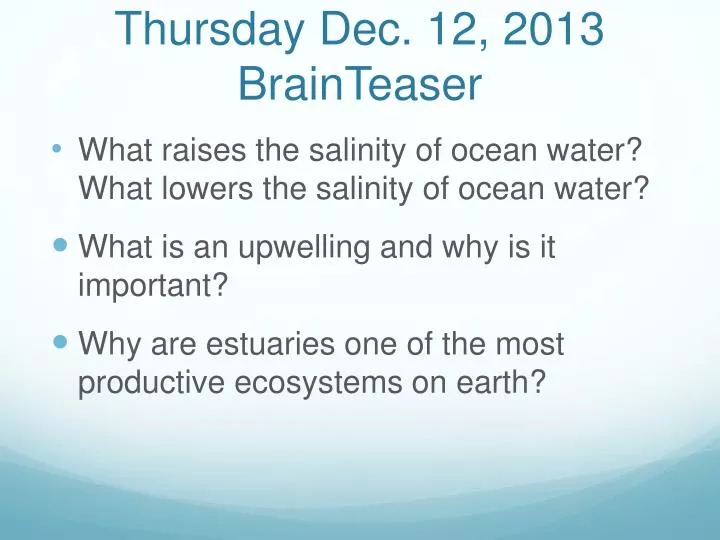 thursday dec 12 2013 brainteaser