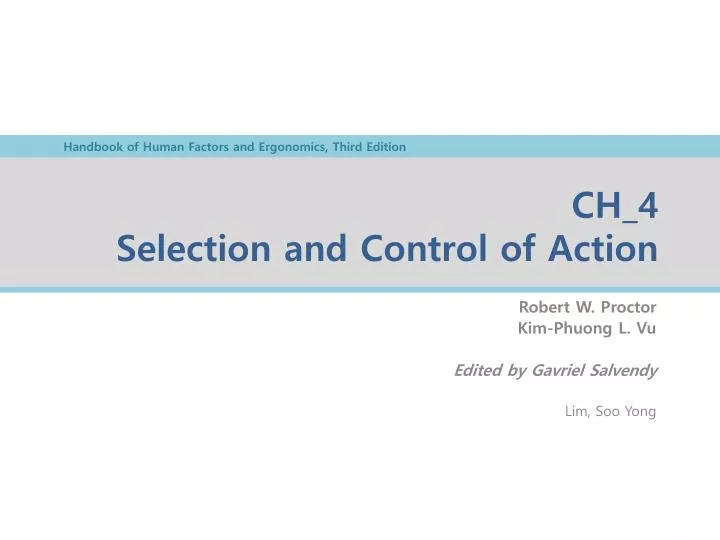 ch 4 selection and control of action