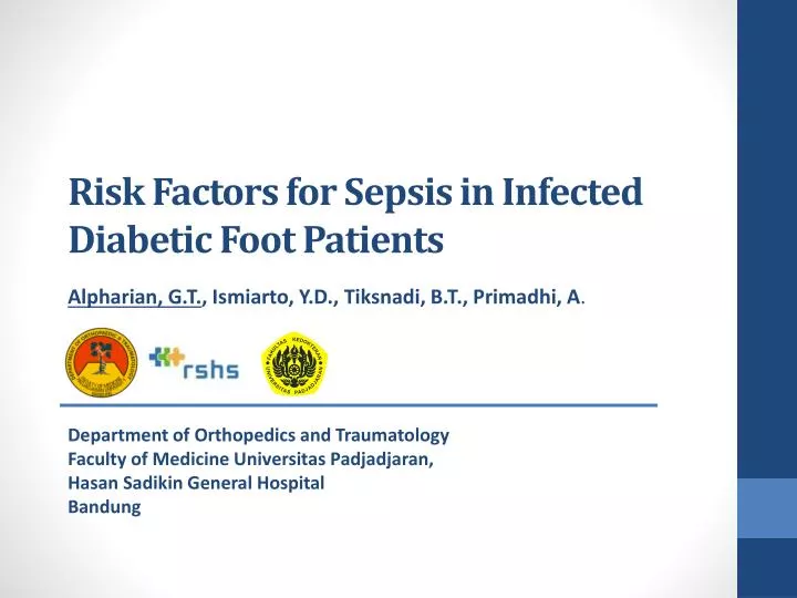 risk factors for sepsis in infected diabetic foot patients