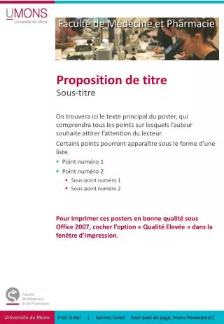proposition de titre