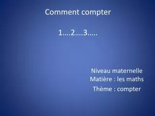 comment compter 1 2 3