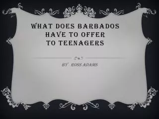 WHAT does Barbados have to offer to teenagers
