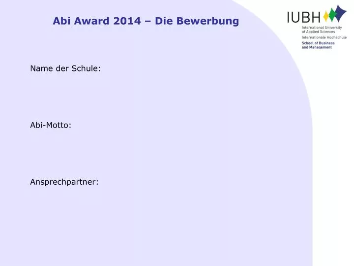 abi award 2014 die bewerbung