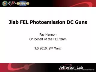 Jlab FEL Photoemission DC Guns