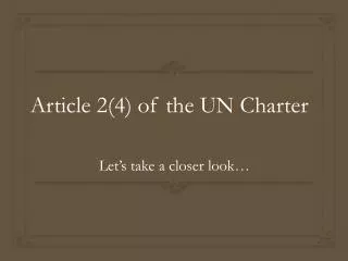 Article 2(4) of the UN Charter