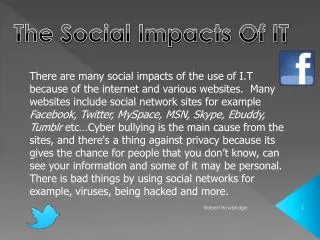 The Social Impacts Of IT