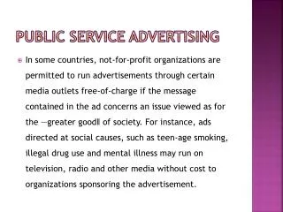 PUBLIC SERVICE ADVERTISING