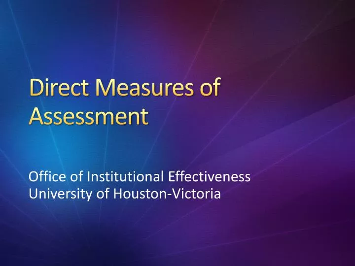Direct Measures of Assessment