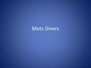 mots divers