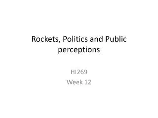 Rockets, Politics and Public perceptions