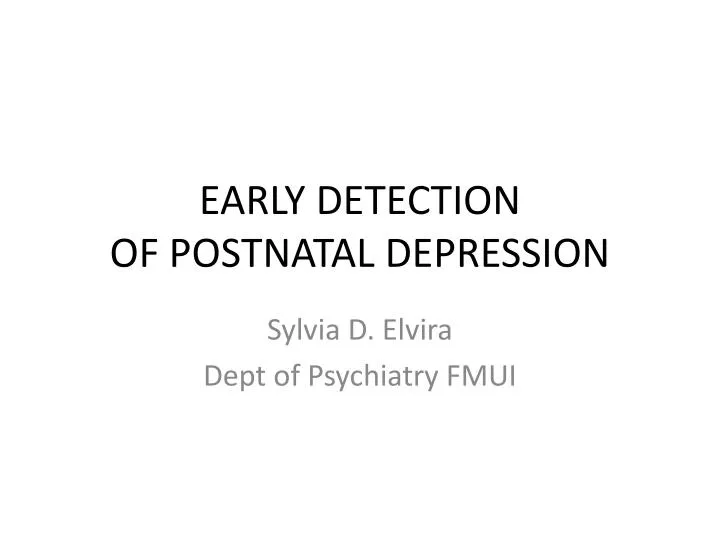 early detection of postnatal depression