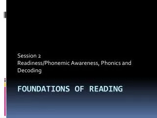 Foundations of Reading