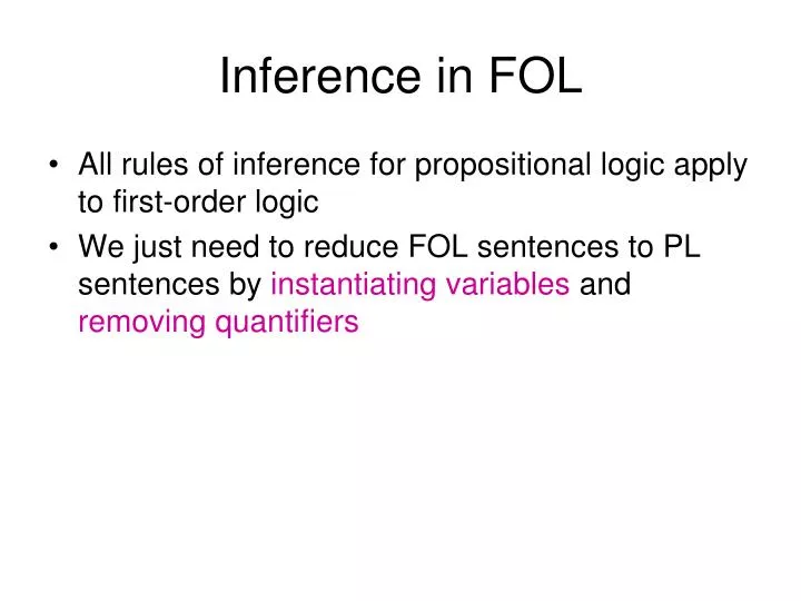 inference in fol