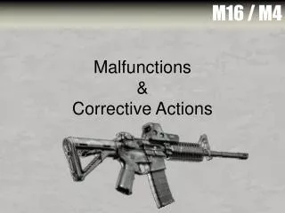Malfunctions &amp; Corrective Actions