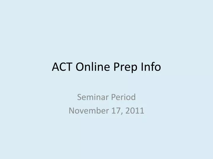 act online prep info