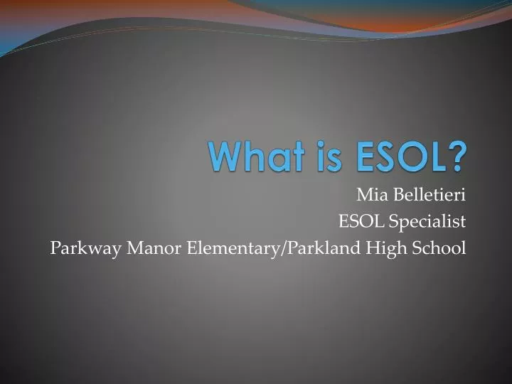 what is esol
